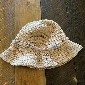 Woven Bucket Hat with Beaded Band